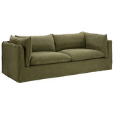 Temple &amp; Webster Jude 3 Seater Slipcover Sofa, Armchair, &amp; Ottoman Set