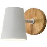 Temple &amp; Webster Como Rubberwood Adjustable Wall Sconce
