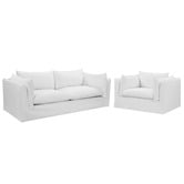 Temple &amp; Webster Jude 3 Seater Slipcover Sofa &amp; Armchair Set