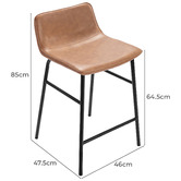 Temple &amp; Webster 64.5cm Tan Ted Faux Leather Barstools