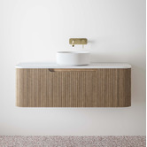 Temple &amp; Webster Airlie 1200mm Wall Hung Single Vanity with Quartz Stone Countertop