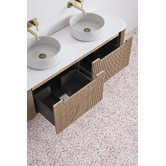 Temple &amp; Webster Airlie 1500mm Wall Hung Double Vanity with Quartz Stone Countertop