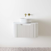 Temple &amp; Webster Airlie 750mm Wall Hung Single Vanity with Quartz Stone Countertop