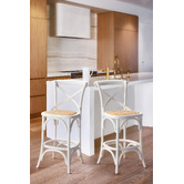 Temple &amp; Webster 65cm Bella Cross Back Solid Birch Wood Bar Stool