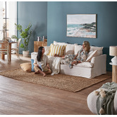 Temple &amp; Webster Softy Premium 3 Seater Slipcover Sofa