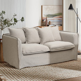 Temple &amp; Webster Montauk 2 Seater Upholstered Slipcover Sofa