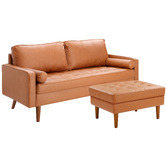 Temple &amp; Webster Stockholm Faux Leather Ottoman