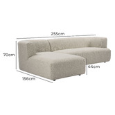 Temple &amp; Webster Gala 4 Seater Boucle Sofa with Chaise