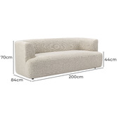 Temple &amp; Webster Gala 3 Seater Boucle Sofa