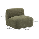 Temple &amp; Webster Forest Green Moab Armless Lounge Chair