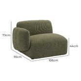 Temple &amp; Webster Forest Green Moab Left Corner Lounge Chair