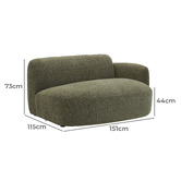 Temple &amp; Webster Forest Green Moab Right Chaise Lounge