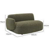 Temple &amp; Webster Forest Green Moab Left Chaise Lounge