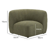 Temple &amp; Webster Forest Green Moab Corner Lounge Chair