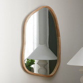 Temple &amp; Webster Timber Pebble Wall Mirror