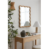 Temple &amp; Webster Ebba Wavy Timber Wall Mirror