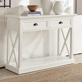 Temple &amp; Webster White Hamptons 2 Drawer Console Table