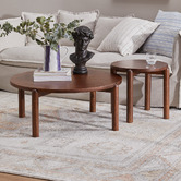 Temple &amp; Webster Caterina Solid Oak Coffee &amp; Side Table Set
