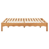 Temple &amp; Webster Evelyn Wavy Pine Wood Bed Base
