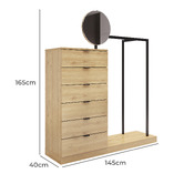 Temple &amp; Webster Tessa Wardrobe &amp; Drawers with Mirror