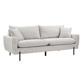 Temple &amp; Webster Natural Georgie 3 Seater Upholstered Sofa
