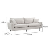 Temple &amp; Webster Natural Georgie 3 Seater Upholstered Sofa