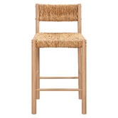 Temple &amp; Webster 65cm Nadia Ash Wood &amp; Hand-Woven Rush Bar Stool