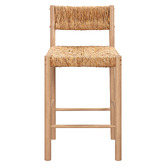 Temple &amp; Webster 65cm Nadia Hand-Woven Rush Barstool