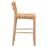 Temple &amp; Webster 65cm Nadia Ash Wood &amp; Hand-Woven Rush Bar Stool