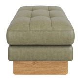 Temple &amp; Webster Hunter Leather Ottoman