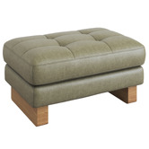 Temple &amp; Webster Hunter Leather Ottoman