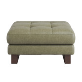 Temple &amp; Webster Hunter Leather Ottoman