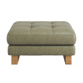 Temple &amp; Webster Hunter Leather Ottoman