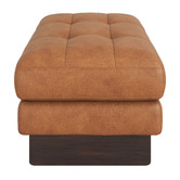 Temple &amp; Webster Hunter Leather Ottoman