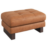 Temple &amp; Webster Hunter Leather Ottoman