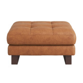 Temple &amp; Webster Hunter Leather Ottoman