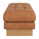 Temple &amp; Webster Hunter Leather Ottoman