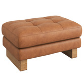 Temple &amp; Webster Hunter Leather Ottoman