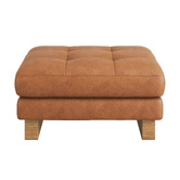 Temple &amp; Webster Hunter Leather Ottoman