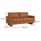 Temple &amp; Webster Hunter 3 Seater Leather Sofa