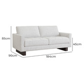 Temple &amp; Webster Hunter 3 Seater Boucle Sofa