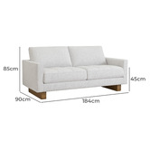 Temple &amp; Webster Hunter 3 Seater Boucle Sofa