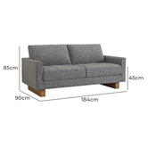 Temple &amp; Webster Hunter 3 Seater Sofa