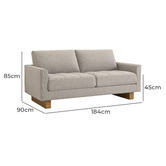 Temple &amp; Webster Hunter 3 Seater Sofa