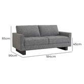 Temple &amp; Webster Hunter 3 Seater Sofa