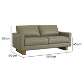 Temple &amp; Webster Hunter 3 Seater Leather Sofa