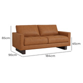Temple &amp; Webster Hunter 3 Seater Leather Sofa