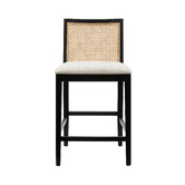 Temple &amp; Webster 64cm Dennett Rattan and Solid Beech Wood Bar Stool