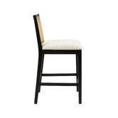 Temple &amp; Webster 64cm Dennett Rattan and Solid Beech Wood Bar Stool
