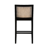 Temple &amp; Webster 64cm Dennett Rattan and Solid Beech Wood Bar Stool